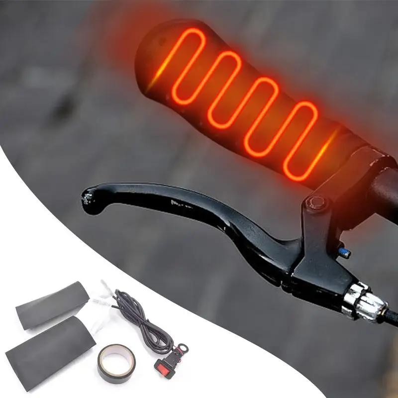 

12V Motorcycle Heated Grips Handlebars Removable ATV Motorcycle Handle Bar Warmer Electric Heated Grip Cover Winter Warmer