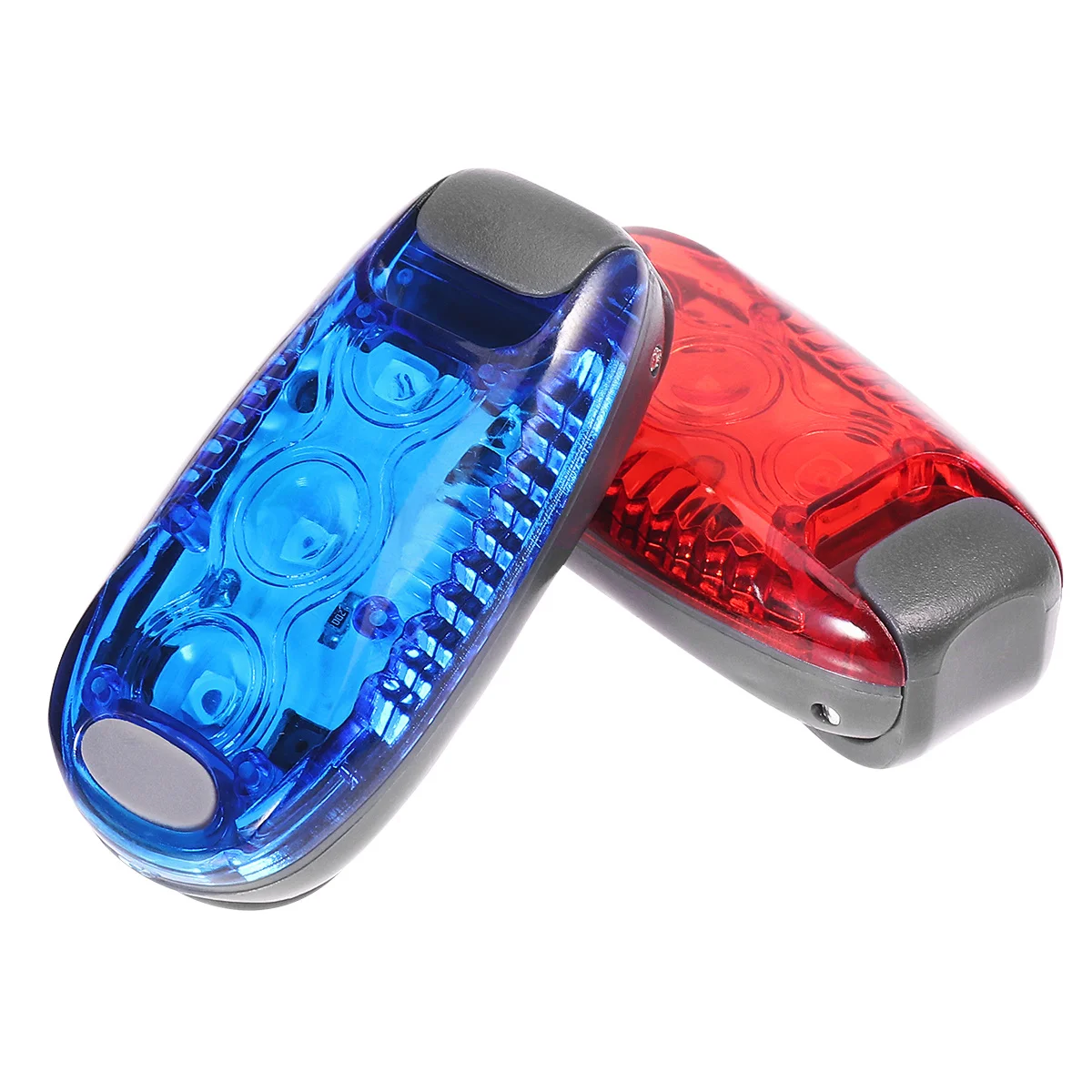 4 قطعة Led ضوء السلامة الأزرق الأحمر 3 طرق ستروب فلاش ثابت لتشغيل المشي الركض الدراجات الأنشطة الخارجية Led المصابيح الخلفية