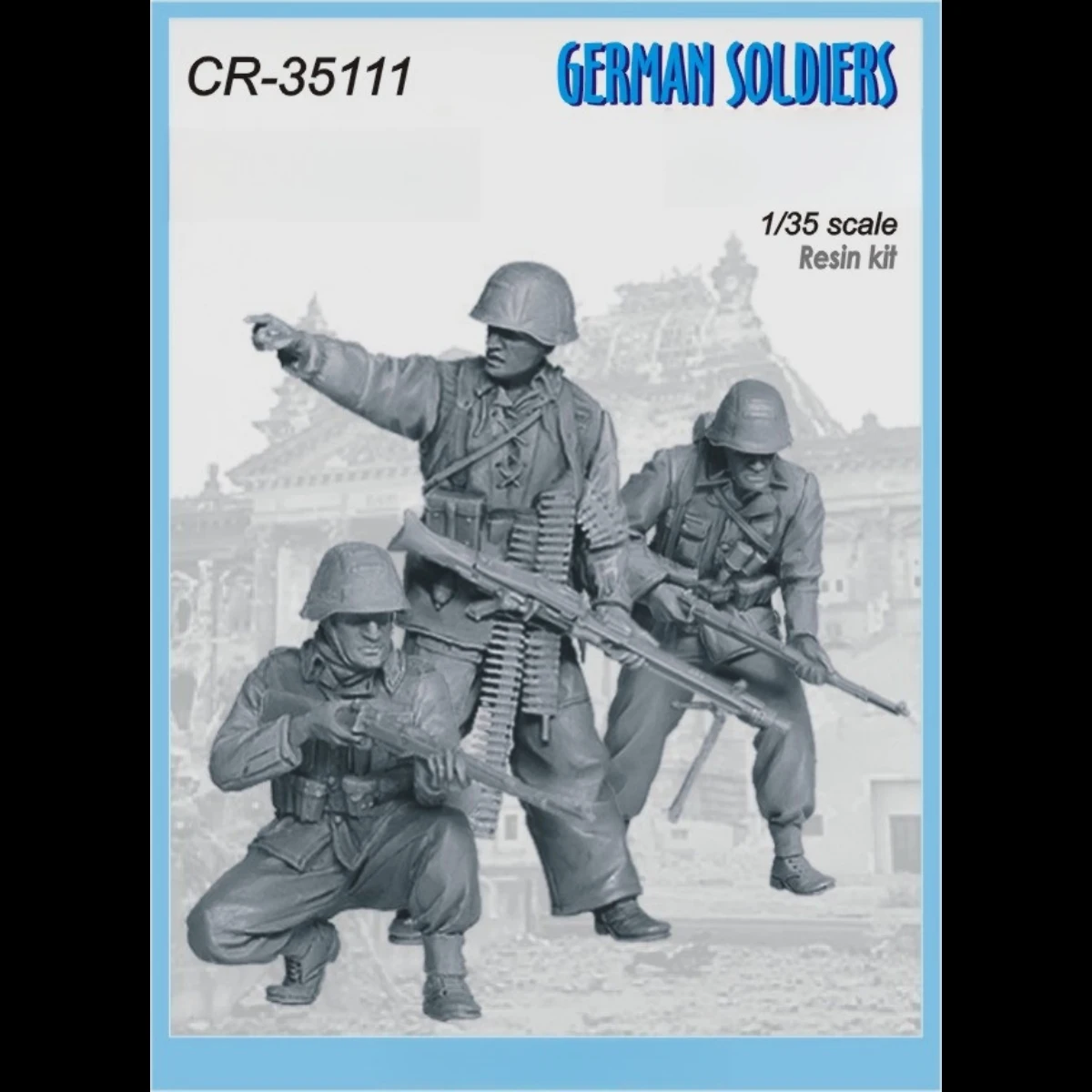 1/35 Resin figure unpainted model Kit, military subject matter, German soldier (3 persons), unassembled and unpainted GK,1140R