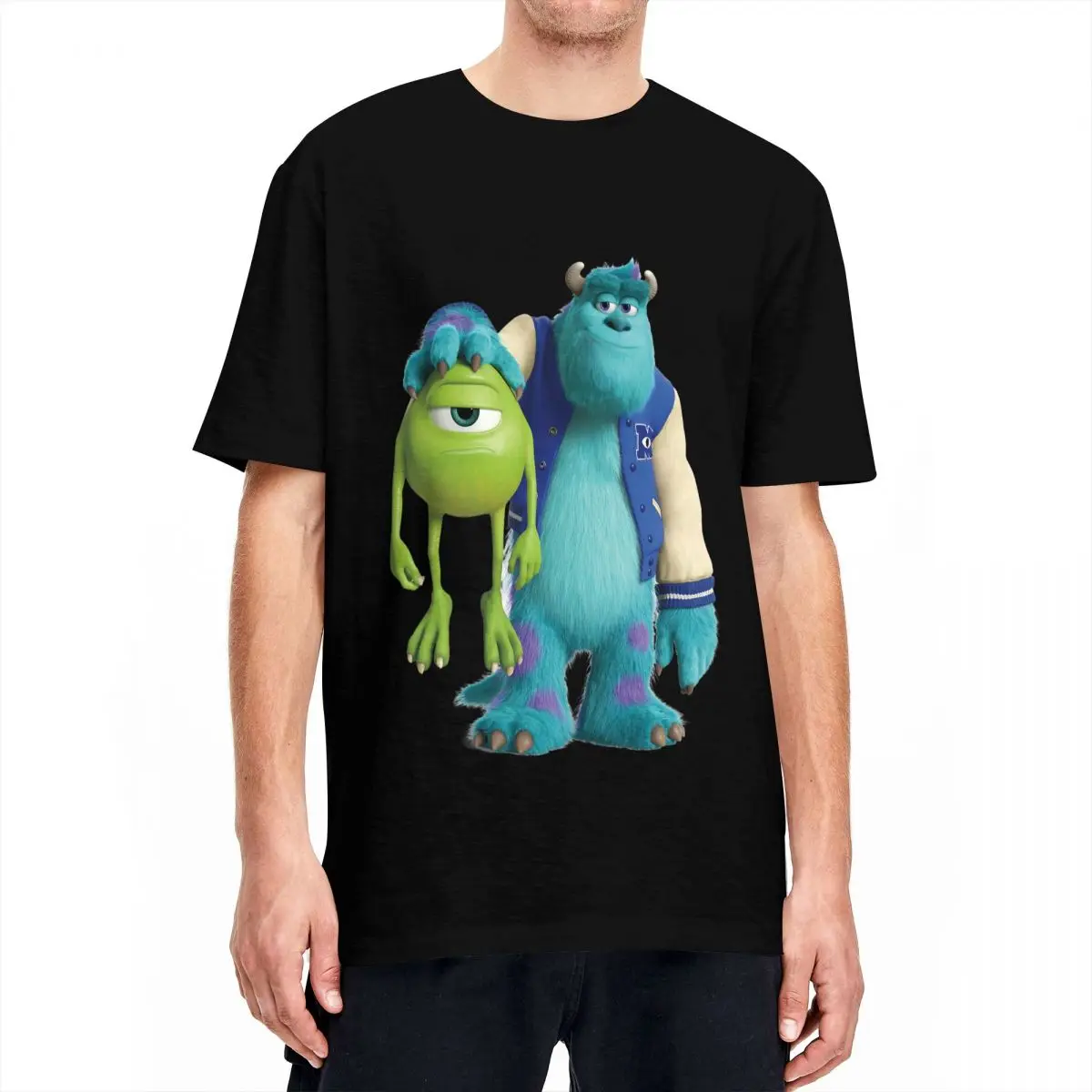 Monsters University Sully Mike Cartoon T Shirt Men Women Cotton T-Shirt Round Neck Monsters Inc Tees Short Sleeve Tops Plus Size