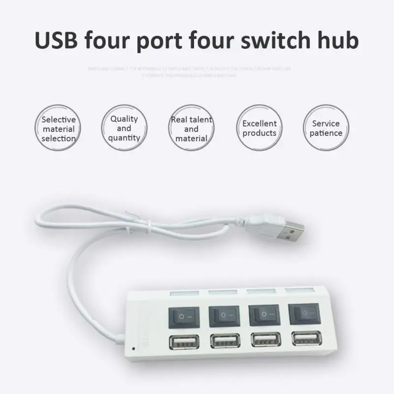 RYRA Hohe Geschwindigkeit 4/7 Ports USB HUB 2,0 Adapter Expander Multi USB Splitter Mehrere Extender Mit Schalter 30CM Kabel für PC Laptop