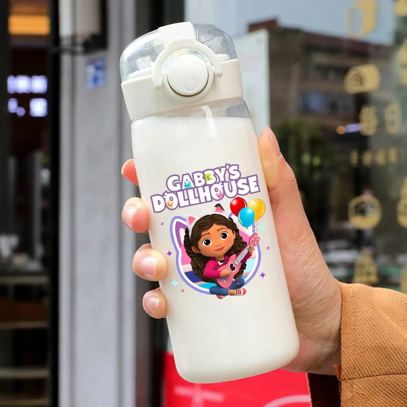 

Gabby Dollhouses Water Bottle Girls Summer Outdoor Sports Water Bottles Kawaii Cartoon Figure Printed Bottle Kids Birthday Gifts