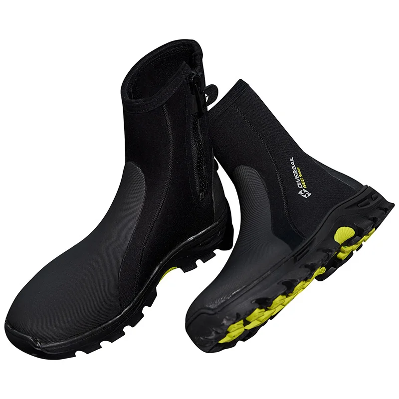 

5MM Neoprene Dive Boots for Men Women Aqua Shoes Booties Tall Zippered with Anti-Slip Rubber Sole Diving Boots