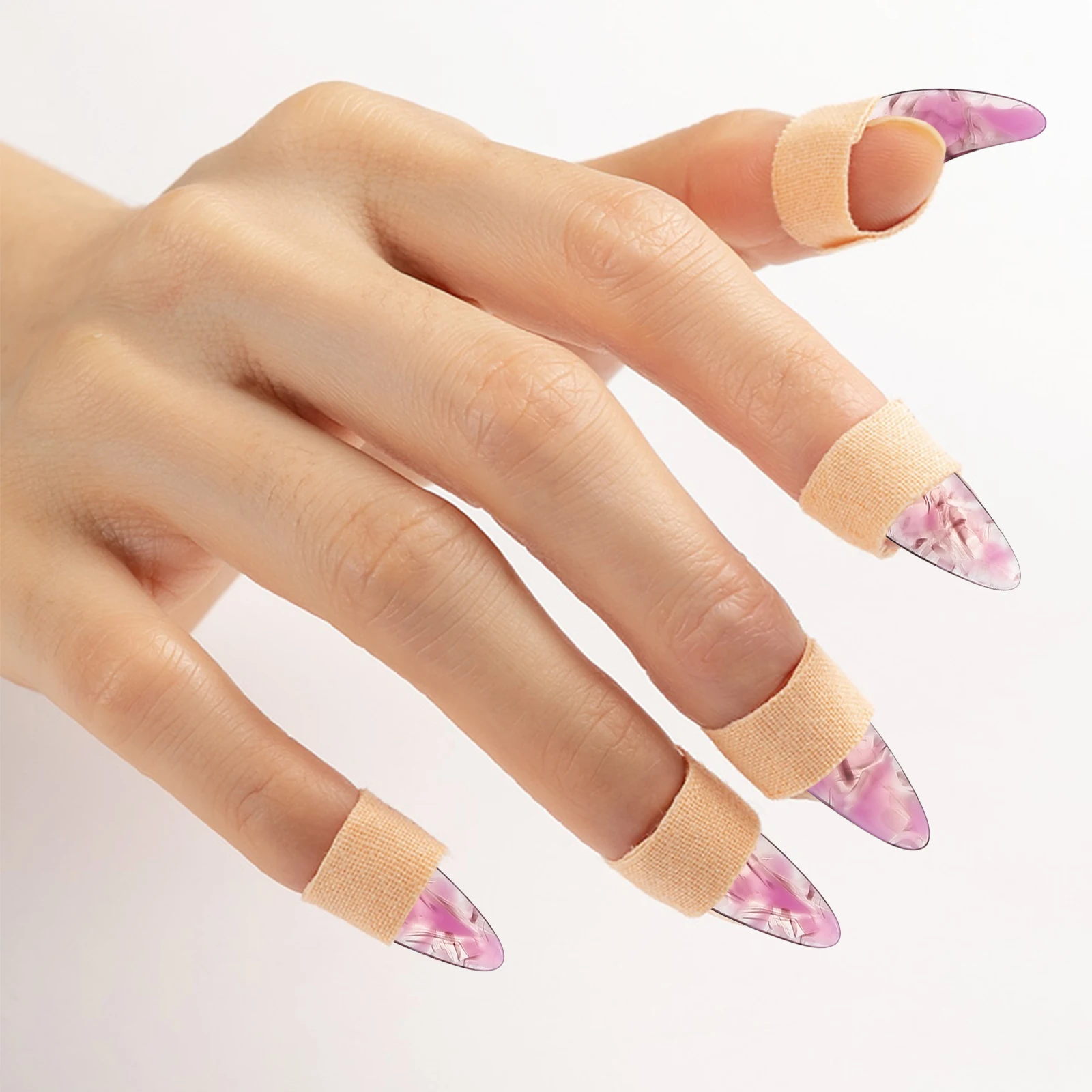 

8pcs Guzheng Nails Polymer Supple Comfortable Warm Sound Groove Design Smooth Corners Protect Fingers Ideal Gift