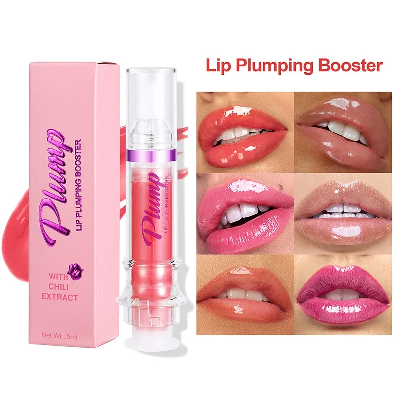 Wässrige kristall klare Gelee Lippen öl Lippen balsam feuchtigkeit spendende und glättende Lippen Linien Gelee Schmoll mund Lip gloss Glas Lippen frucht Duft