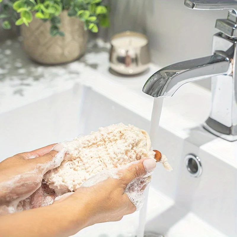 Soap Bag Set Natural Ramie Mesh Exfoliating Double Layer Foam Soap Protection Eco Shower Sponge Bag Loofah Bathroom Essentials