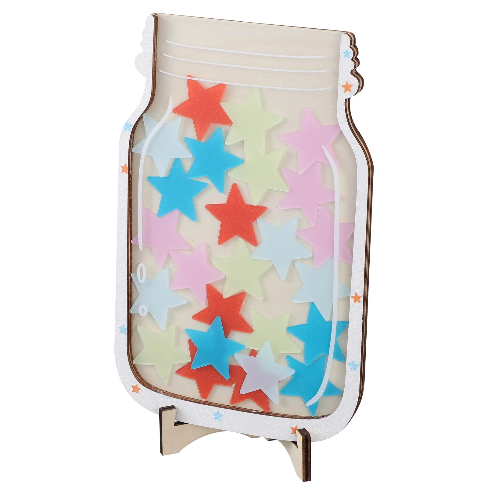 

1 комплект звездной винагородной банки для классной комнаты, деревянная мотивационная банка с жетонами для обучения поведению и наградов