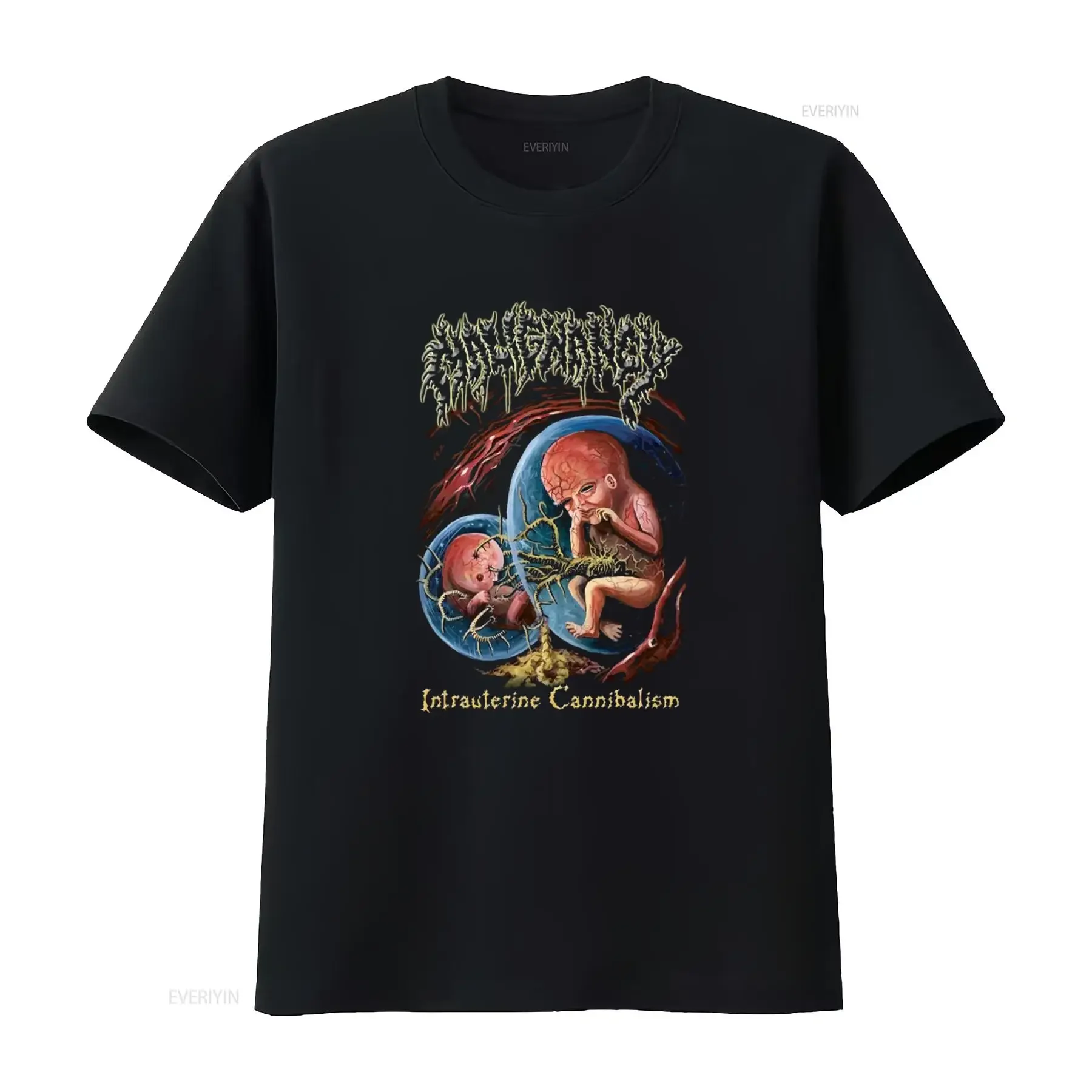 Malignancy Intrauterine Cannibalism T Shirt Extreme Metal Art Cryptopsy Dying Fetus Band Merch Available in XL vintage Washed