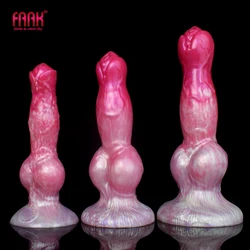 FAAK Fantasy Big Knot Dog Dildo With Suction Cup Size S M L Silicone Butt Plug Color Mixed Female Masturbator Sex Toys Shop