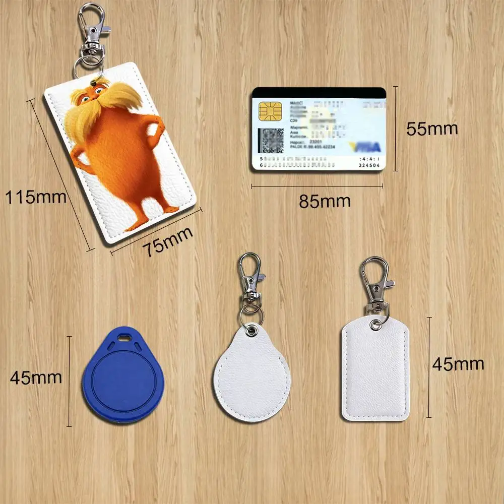 cute Music The Lorax Card Holder Keychain Key Ring Door Lock Access Protective Case For Security Gift