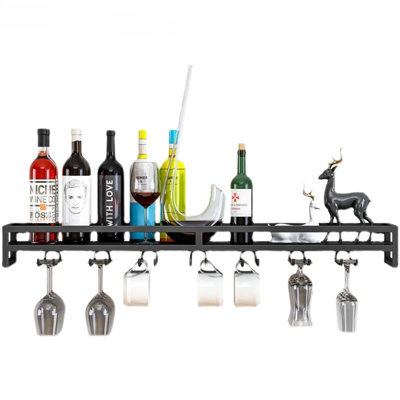 Wall wine rack Rack Wall hanging Restaurant kitchen Living room bar decoration wine cabinet Hanging wine glass holder display