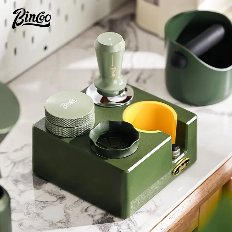 BINCOO 51/58MM Coffee Tamper Set Stainless Steel Coffee Powder Distributor with Multifunctional Storage Base Espresso Barista To