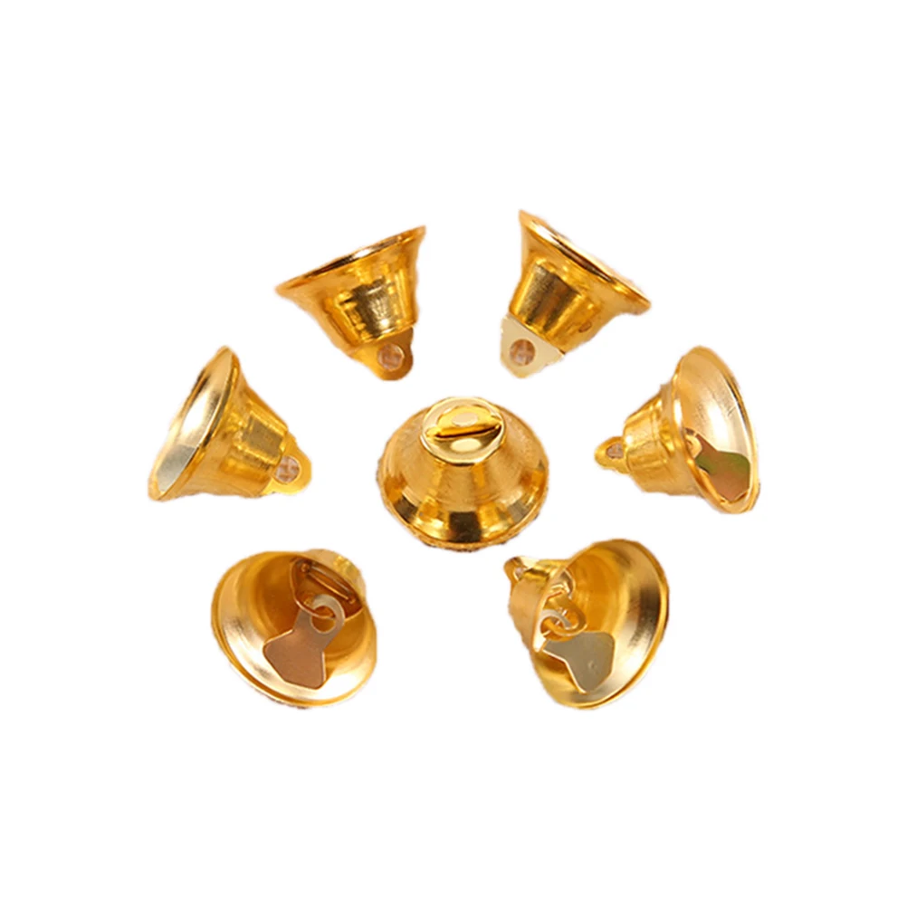 

10 Pcs Golden Bells Metal Jingle Christmas Tree Ornaments Decorations Festive Holiday Home DIY Crafts Gifts