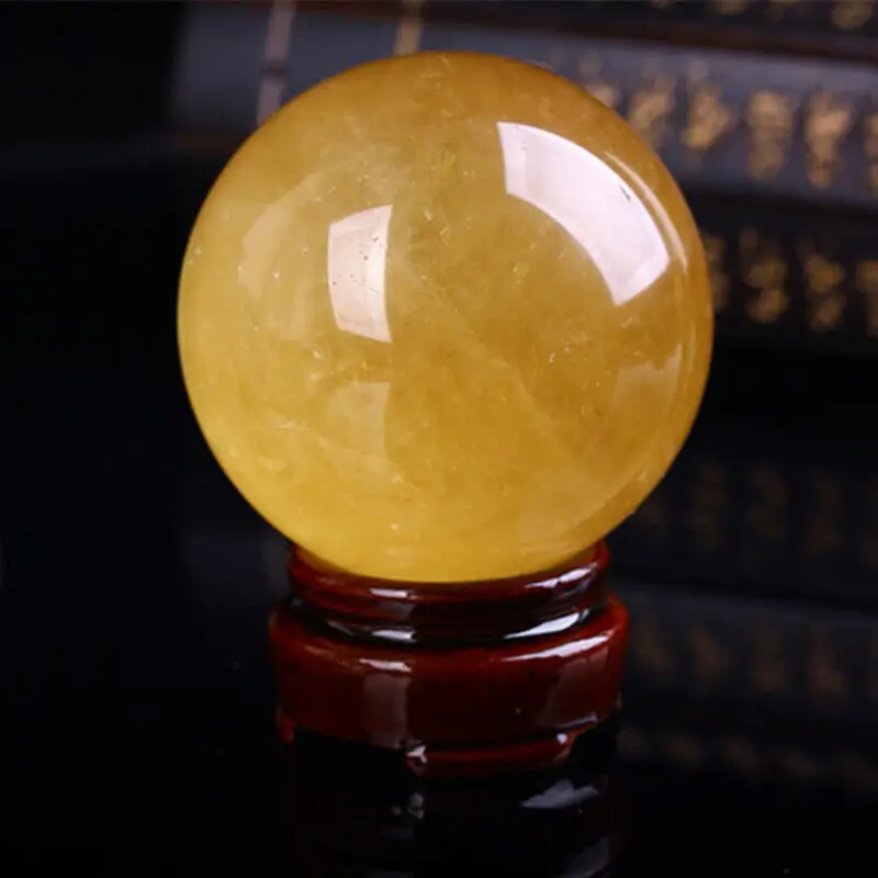 Natural Citrine Quartz Crystal Sphere Ball Healing