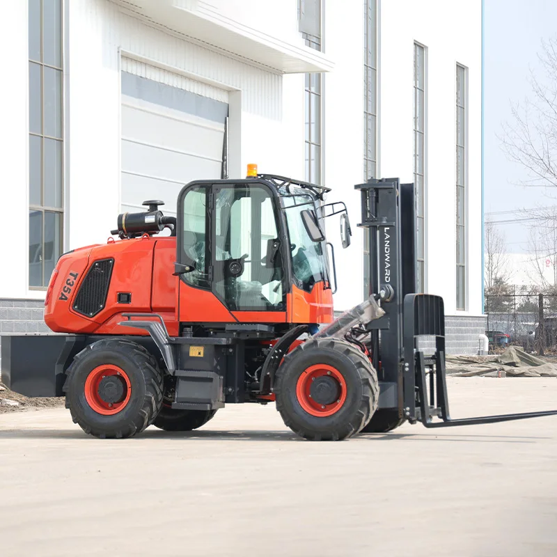 Factory Wholesale Diesel Power Off-Road Forklift 5 Ton All Terrain Hydraulic Lift Forklift CE Small 4WD Forklift Customized Sale