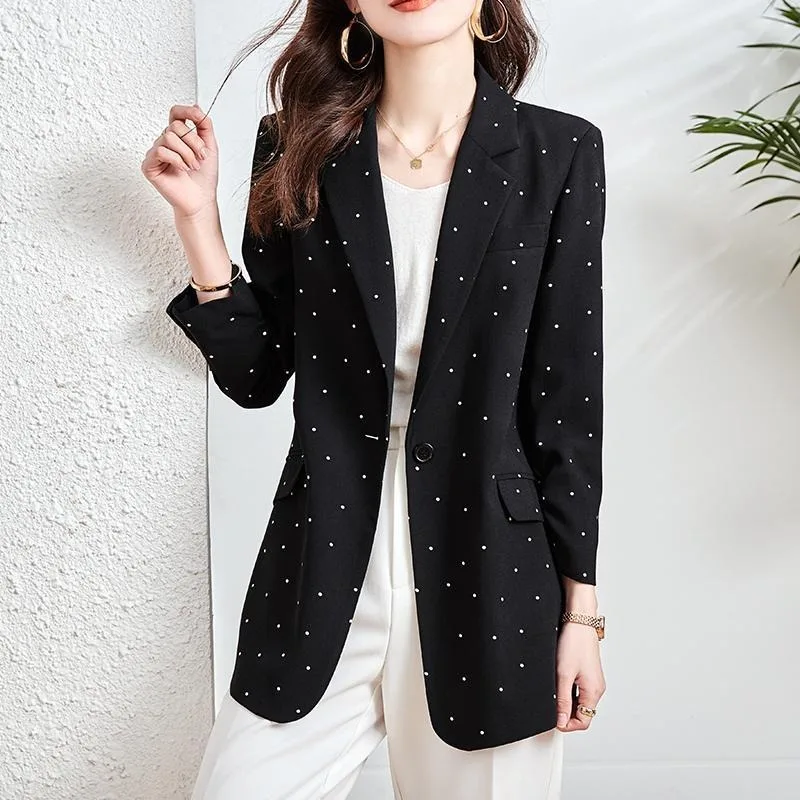 

Feminine Suit Jacket New Autumn Fashion Polka Dot Suit Women's Top Trendy