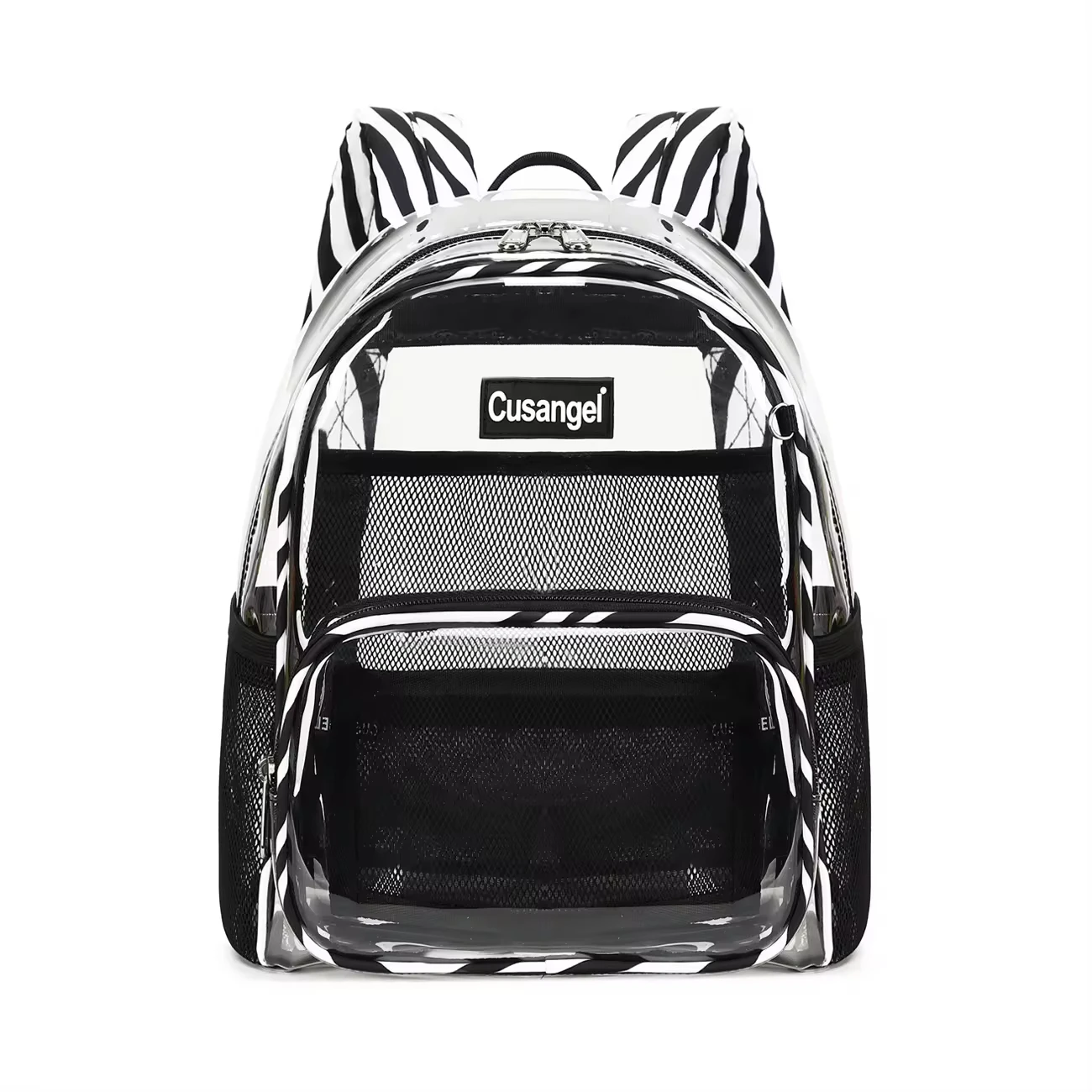 

Cusangel 12 Inches Zebra Clear Book Bags Transparent Backpack TPU Material Waterproof Girls School Bag Fashion Daily Knapsack