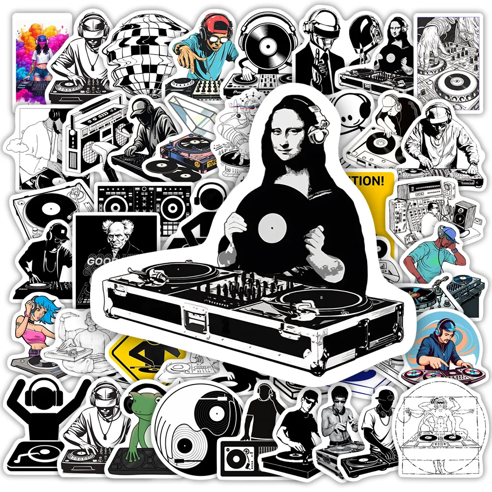 Elektronische Musik DJ-Aufkleber Wasserfeste Vinyl-Sticker DIY Dekorative Geschenk-Spielzeuge für Scrapbook Tagebuch Junk Journals Laptop Handy