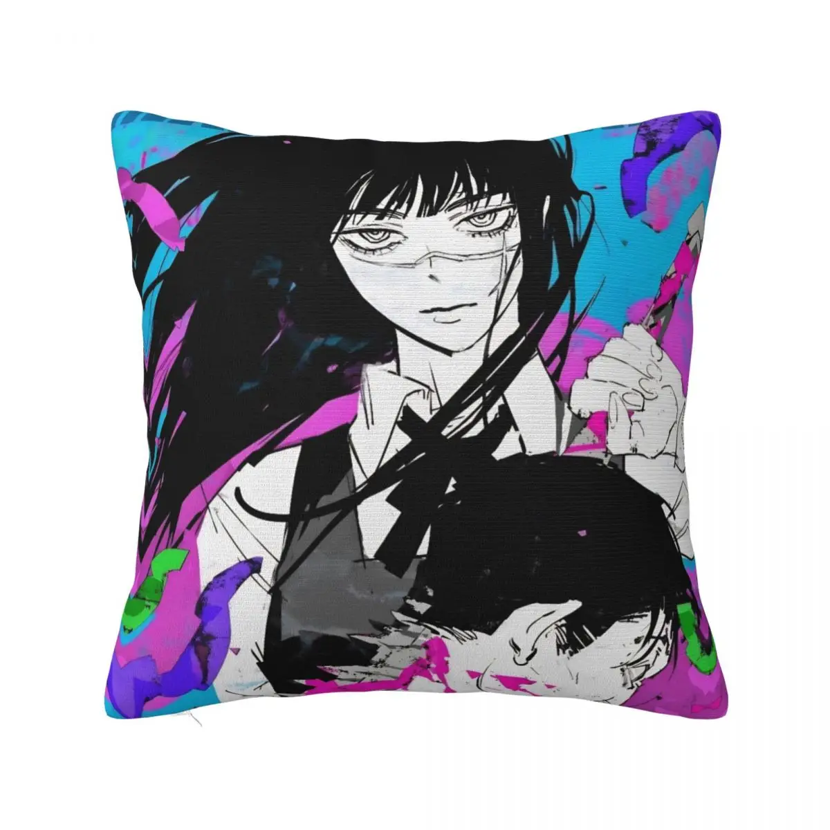 Yoru Chainsaw Man War Devil Pillowcases Polyester Living Room Asa Mitaka Cushion Cover Funny Throw Pillow Case 45*45