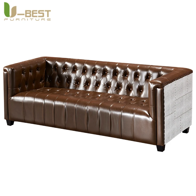 Industrial Retro Aviato Combination Sofa Living Room Furniture Leather Sofas Set Chair Personalization Pub Club Studio Canape