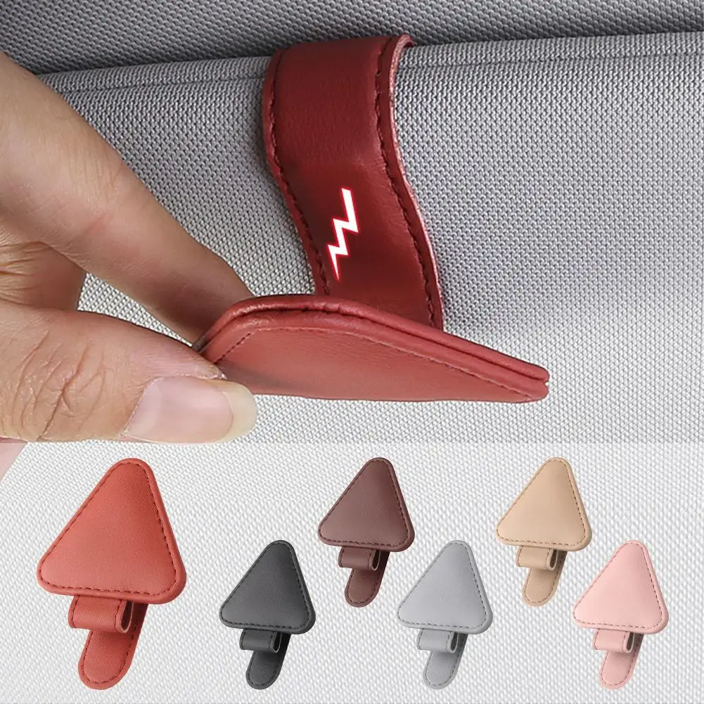 Universal Sun Visor Clip - Car Glasses Holder - Sunglasses Holder - Microsoft Leather Eyeglasses Hanger