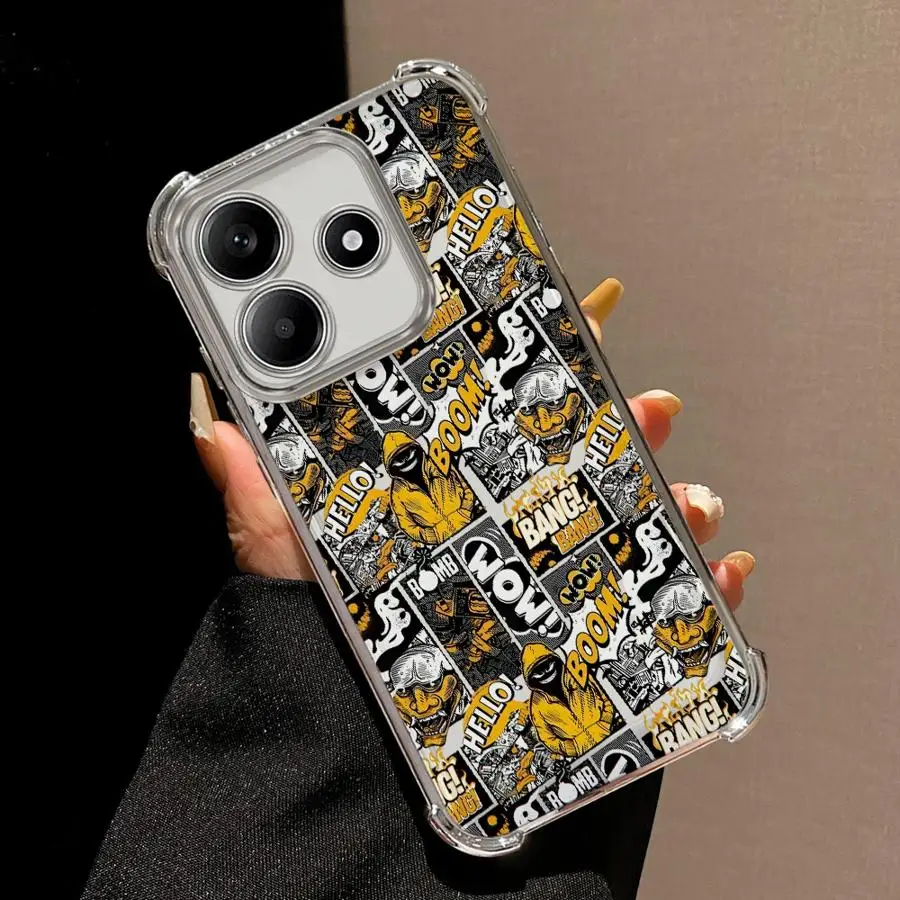 حافظة هاتف لهاتف Redmi Note 10 Lite 10s 9S 11s 14 Pro Plus 11 12 13 10 Pro غطاء شفاف رائع بوم أنيمي