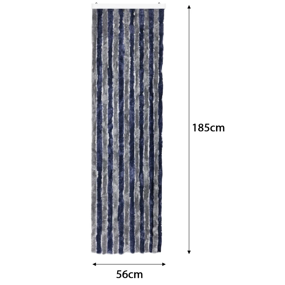 1pcs Caravan Deluxe Faux Mink Fur Caravan Entry Door Curtain Blue&Grey 56x185cm Caravan Motorhome Camper Accessories view 6