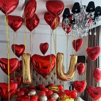 32inch Gold I Love You Red Heart Foil Balloons Wedding Valentine’s Day Decor Anniversary Birthday Party Decorations Love Balloon