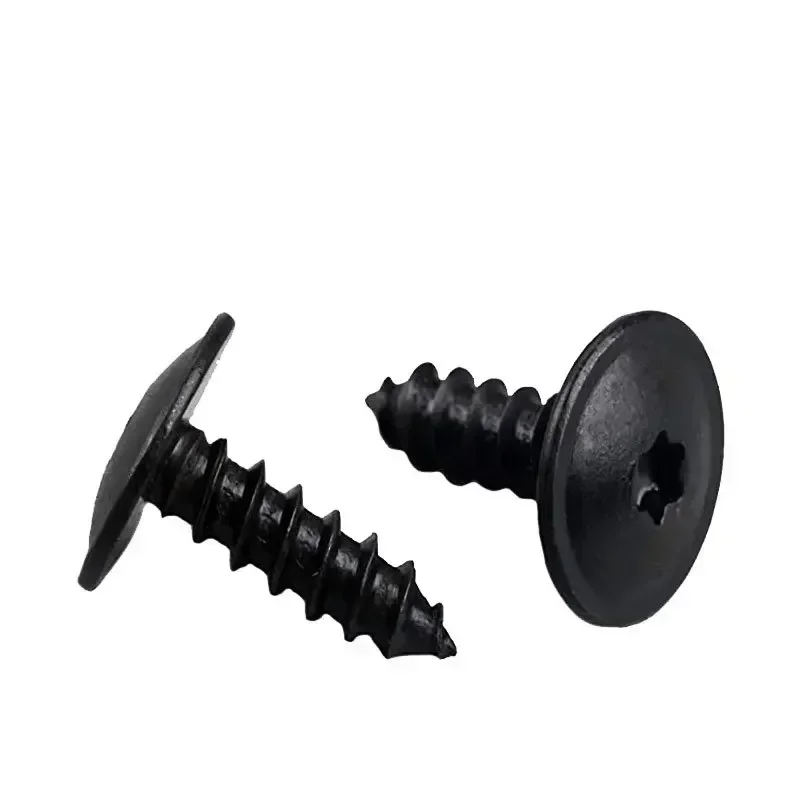 30/50 Pcs Car Door Screws Rivet Door Panel Nails Black Torx Screw Car Engine Under Cover Splash Guard Self-tapping