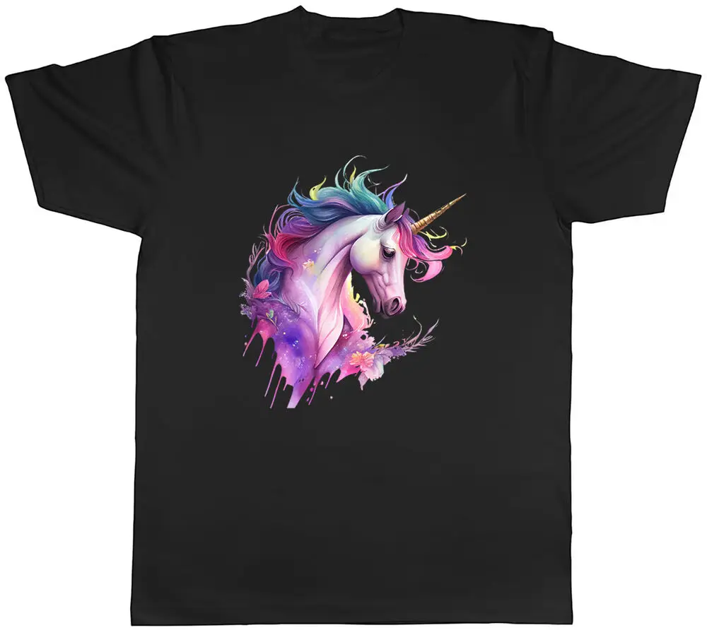 Magical Unicorn Mens T-Shirt Mythical Fantasy Horn  Unisex Tee Gift High Quality 100%Cotton Short Sve