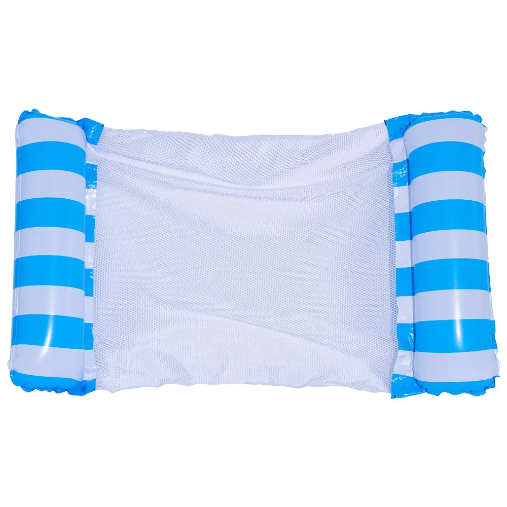 เปลญวนเป่าลมแบบตาข่ายพับได้มีพนักพิงสองชั้นแบบลอยน้ำได้เก้าอี้เตียงลมลอยน้ำโซฟา