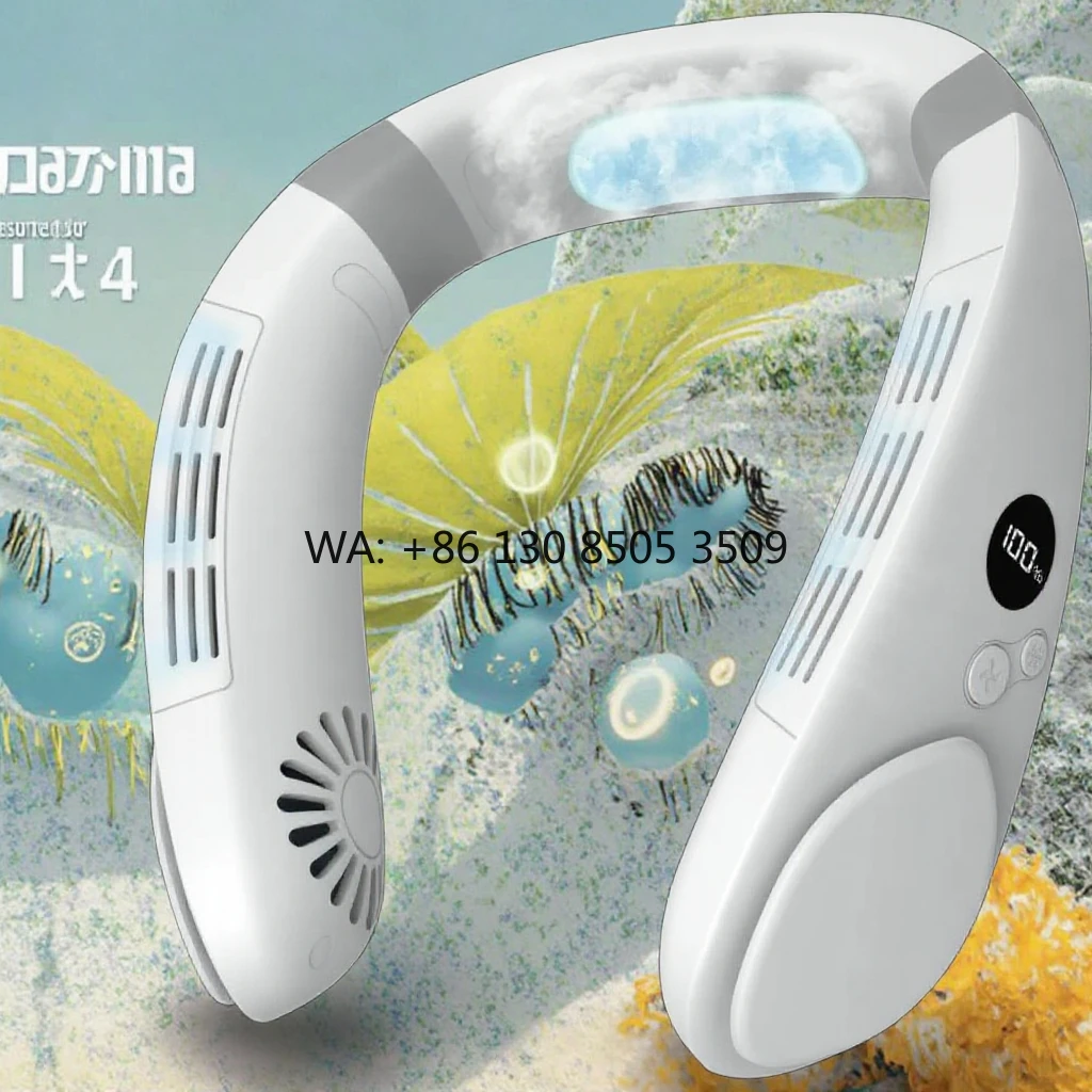 

Портативный шейный кондиционер с батареей 4400 мАч, 3 скорости, персональный вентилятор, летний подарок для мужчин и женщин, напряжение 5В