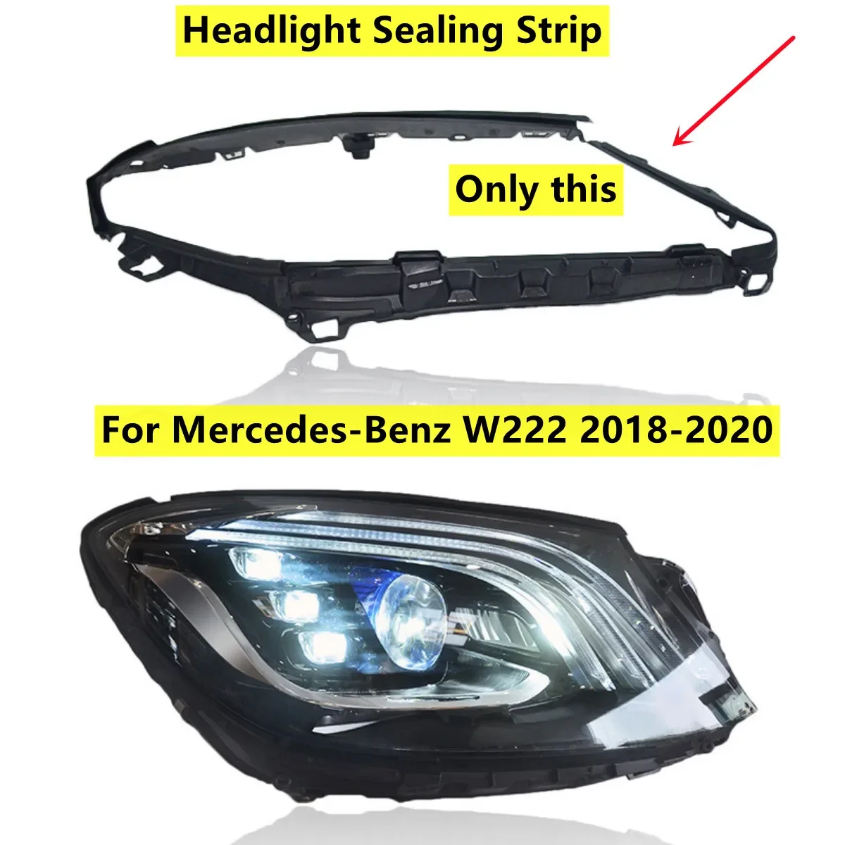 Left / Right Headlight Sealing Strip Gasket Waterproof Strip For Mercedes-Benz W222 2018-2020 Headlight Trims Sealing Cover