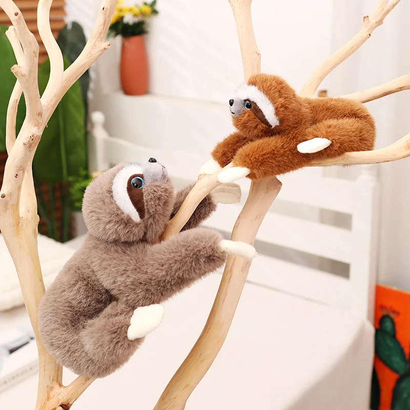 17/25CM Cute Simulation Sloth Plush Toy Sitting posture Lying posture Multi colored Sloth Doll Realistic Companion Animal Doll