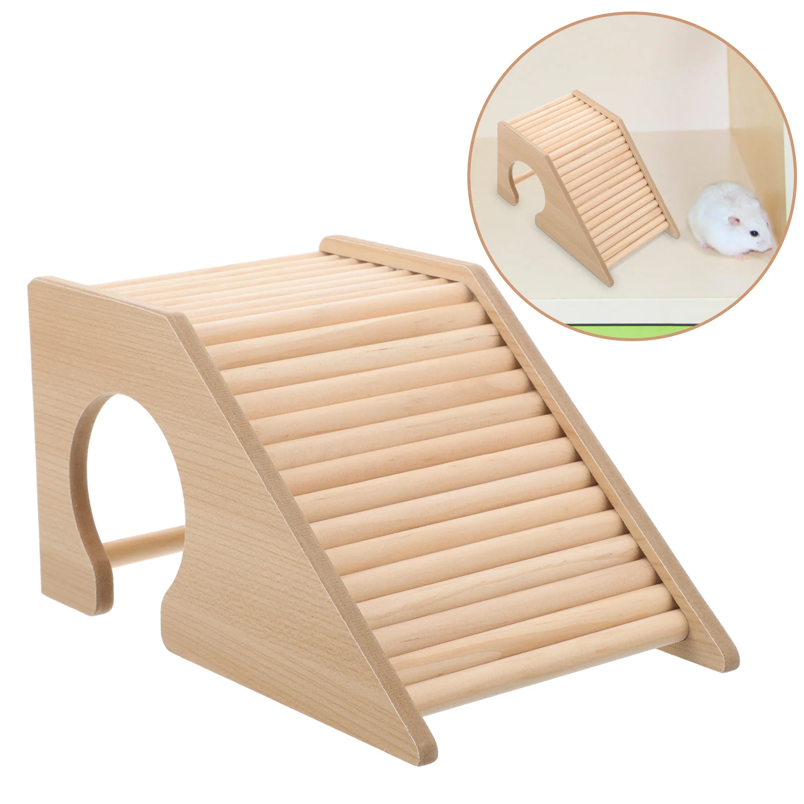 

Hamster Toy Gerbil Toys Chinchilla Games Squirrel House Wooden Cage Reptile Bridge with Ladder