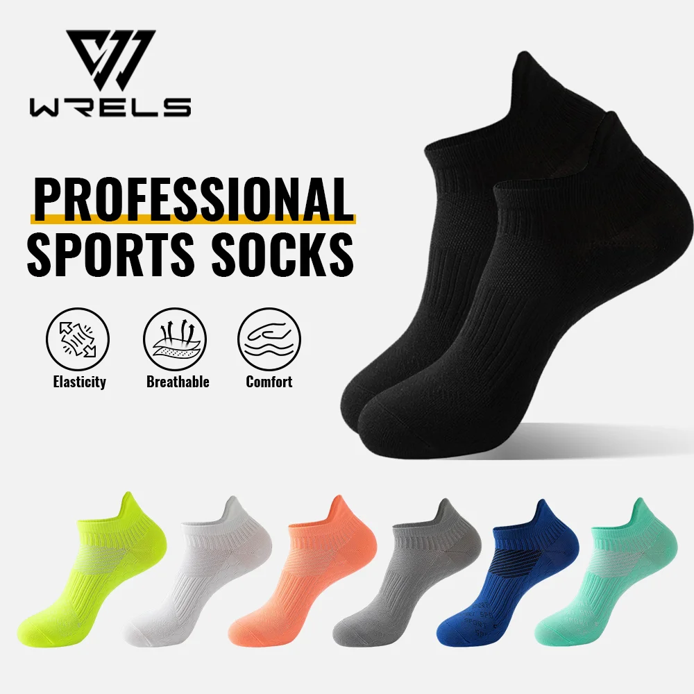 WRELS 1/2/3 Pairs Athletic Socks Anti-Blister Moisture Wicking Running Socks Men Women Low Cut Hiking Compression Ankle Socks