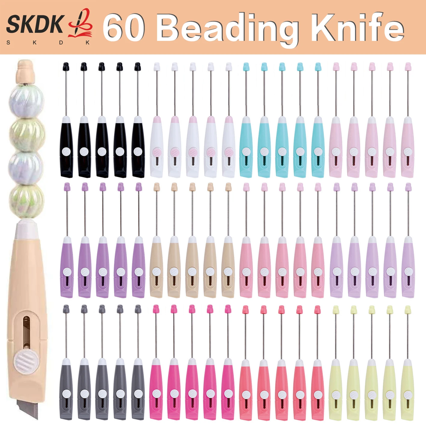 60Pcs Bulk Beading Office Cutter – Ergonomically Crafted to Simplify Bead Stringing, Perfect for DIY Craft Enthusiasts