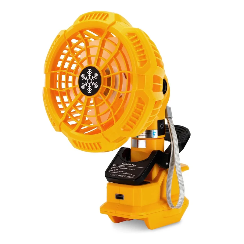 

Портативный вентилятор с зажимом для Dewalt, 18 в, 20 в, литий-ионный аккумулятор, походный вентилятор с 3 энергоэффективными скоростями для спальни, улицы и места работы