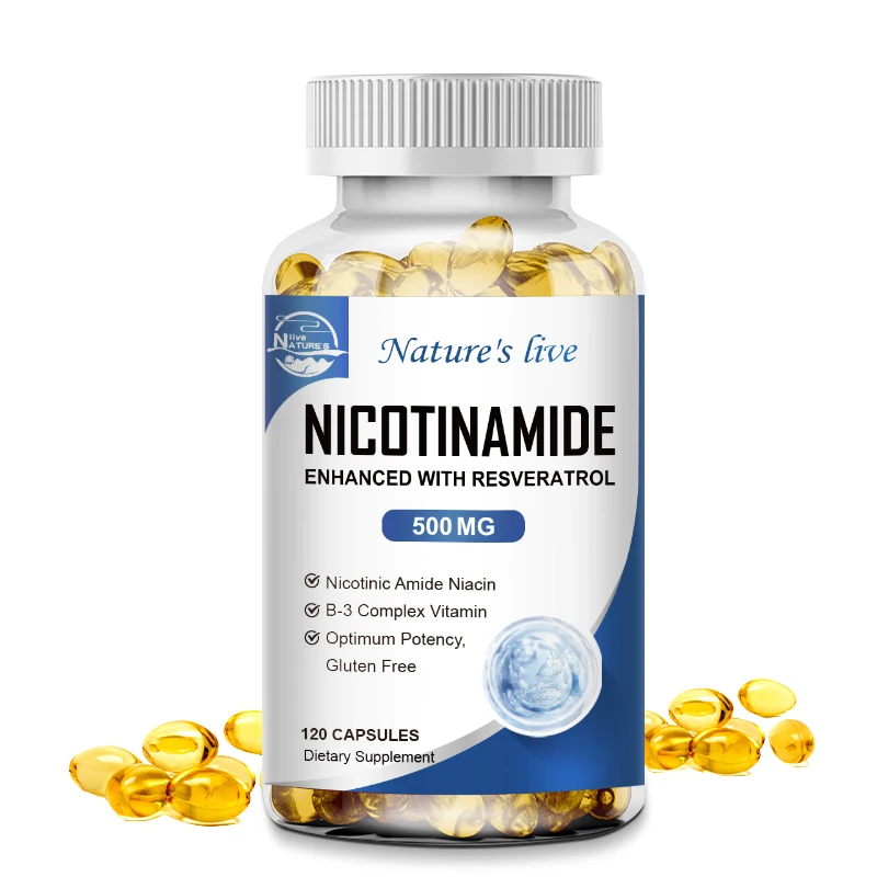 

NATURE'S LIVE Nicotinamide Resveratrol 500MG, Anti-aging NAD Supplement 120 Capsules