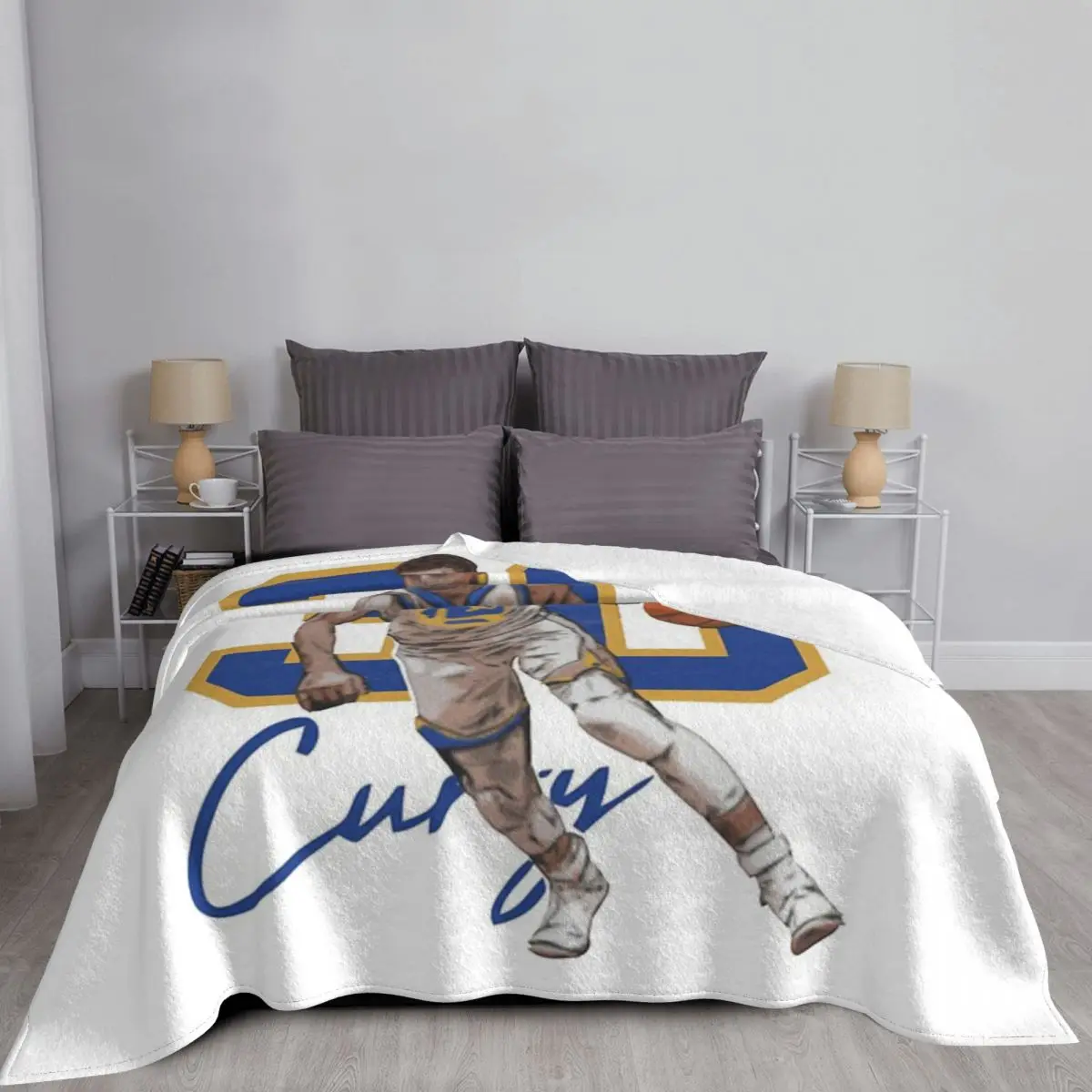 Stephen Curry Golden State Basketball Illustration Blanket Bedspread On The Bed Beach Ultralight