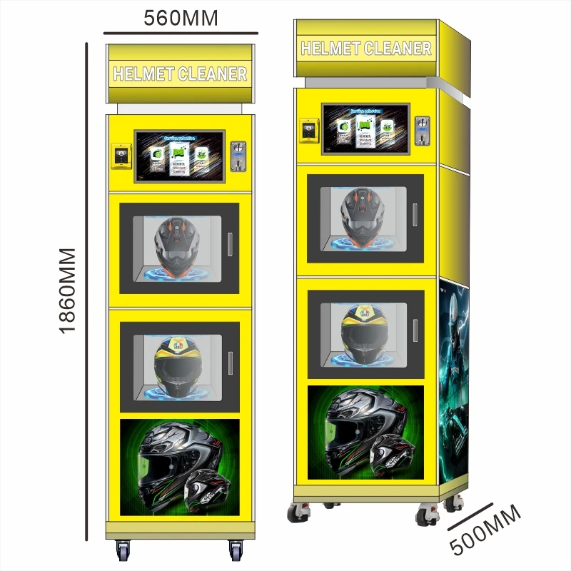 Helmet Cleaning Vending Machine with SDK Cloud Based Management for Motorcycle Gear Rental Shop Custom