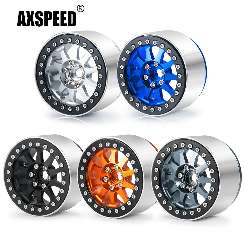 

AXSPEED CNC Aluminum Alloy 2.2inch Beadlock 35mm Wheel Rims Hubs for Axial Wraith 90048 TRX-4 1/10 RC Crawler Car Model Parts