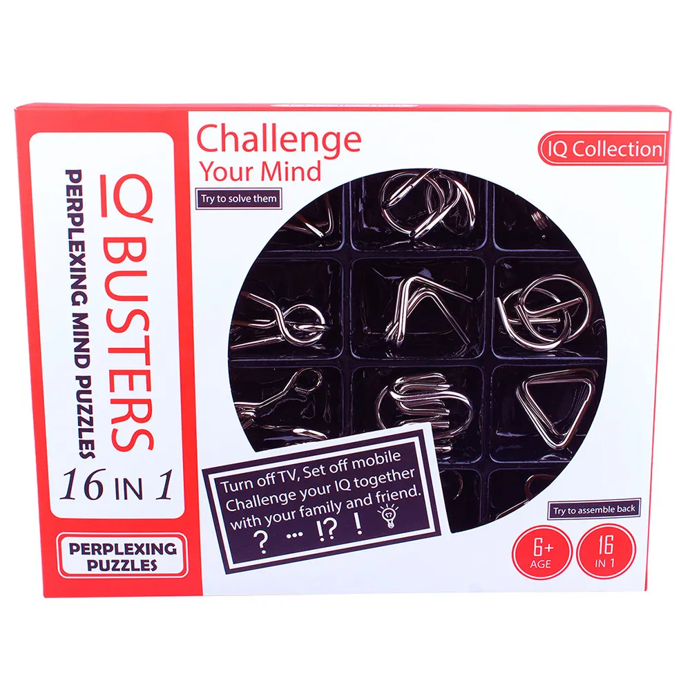

1Set Brain Puzzle Ring Set Metal Wire Intelligence Challenge Game for Kids Adults Creative Thinking Iq Game Brain Puzzle Set