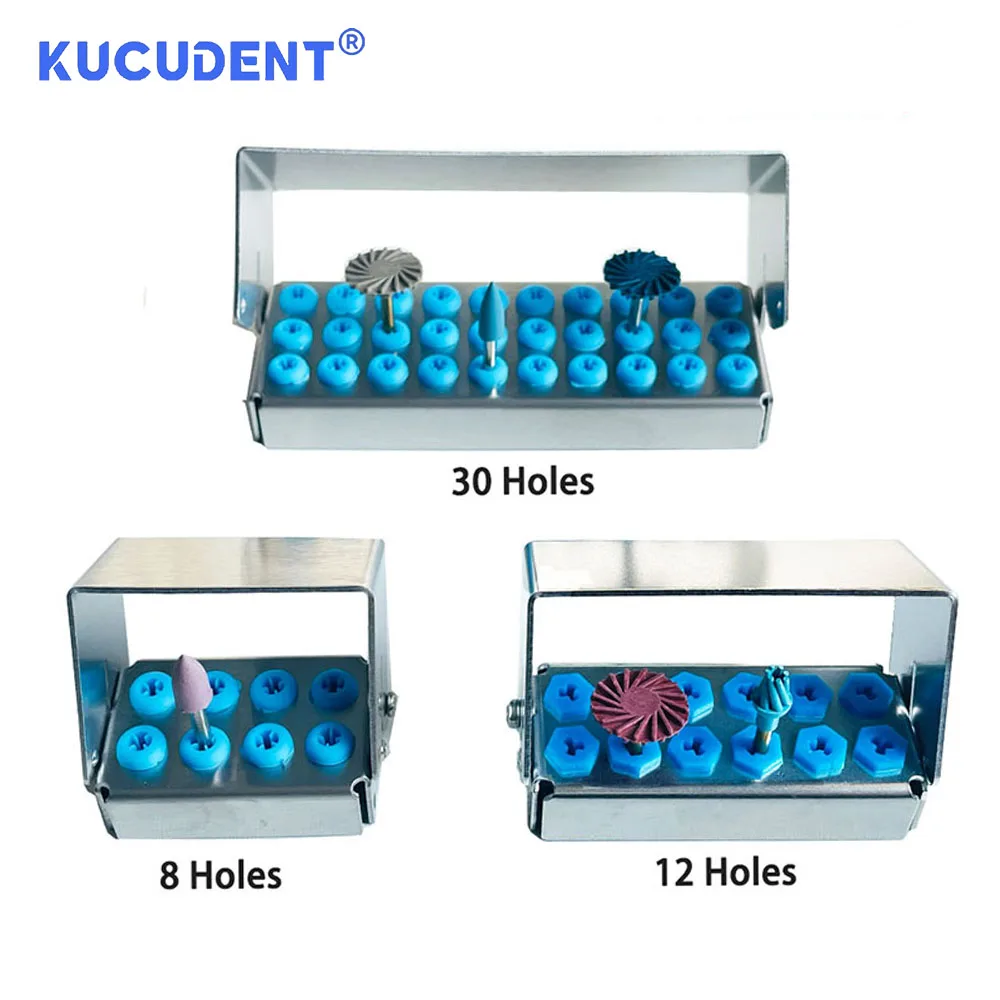 KUCUDENT 6/8/12/30 Holes Dental Scaler Tips Holder Implant Drills Bur Placement Disinfection Storage Box Case Sterilizer Stand