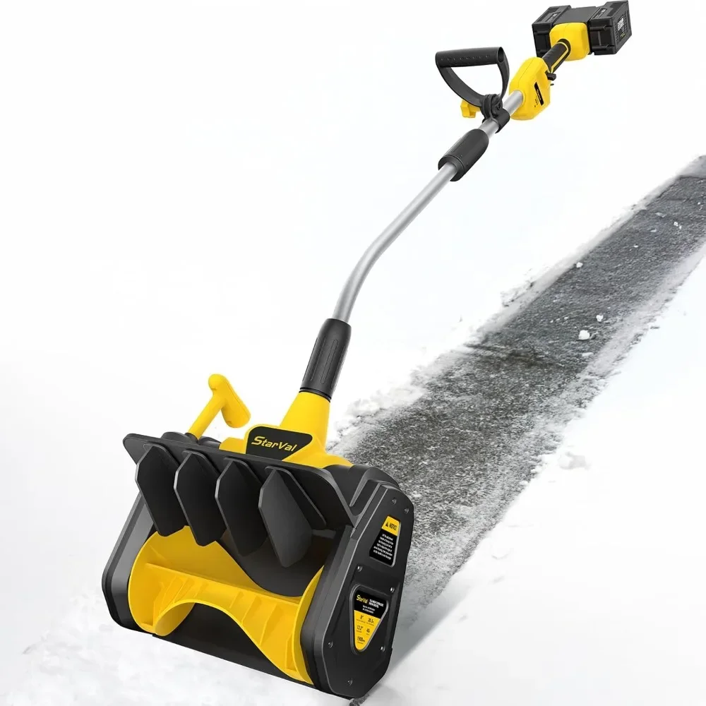 

13.2 Inch Cordless Snow Shovel with Directional Plate & Auxiliary Handle for Driveway (2 Battery and Dual Port Charger Included)