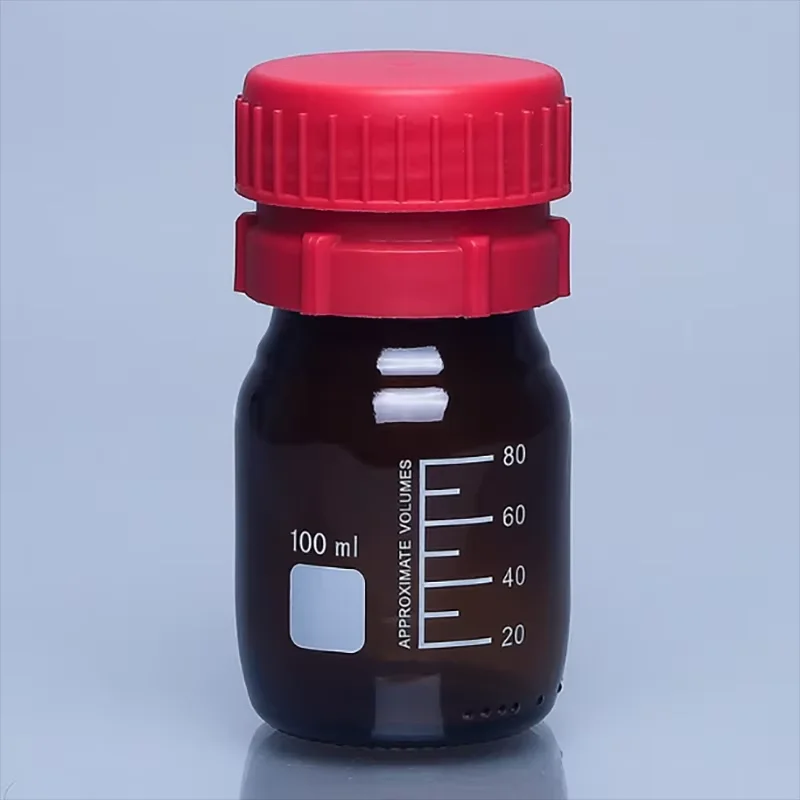 GL45 Butyl Lithium Bottle Brown Glass Double-Cover Polypropylene PP Sampling Bottle Headspace Bottle Reagent Bottle