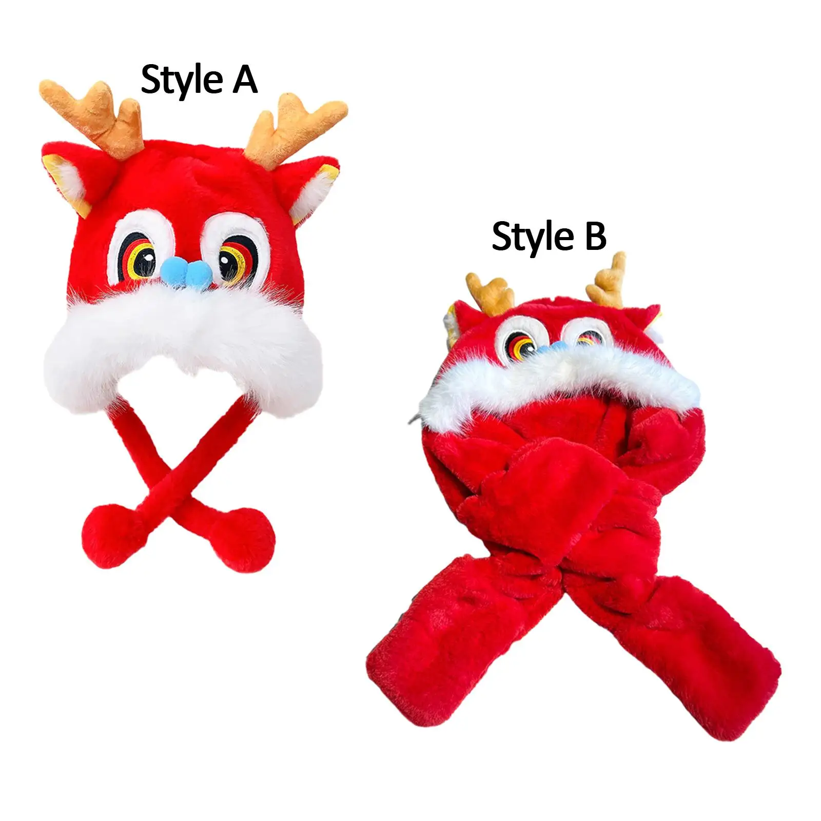 Sombrero de invierno de Animal de peluche lindo de dragón chino para niñas y mujeres, regalo de cumpleaños