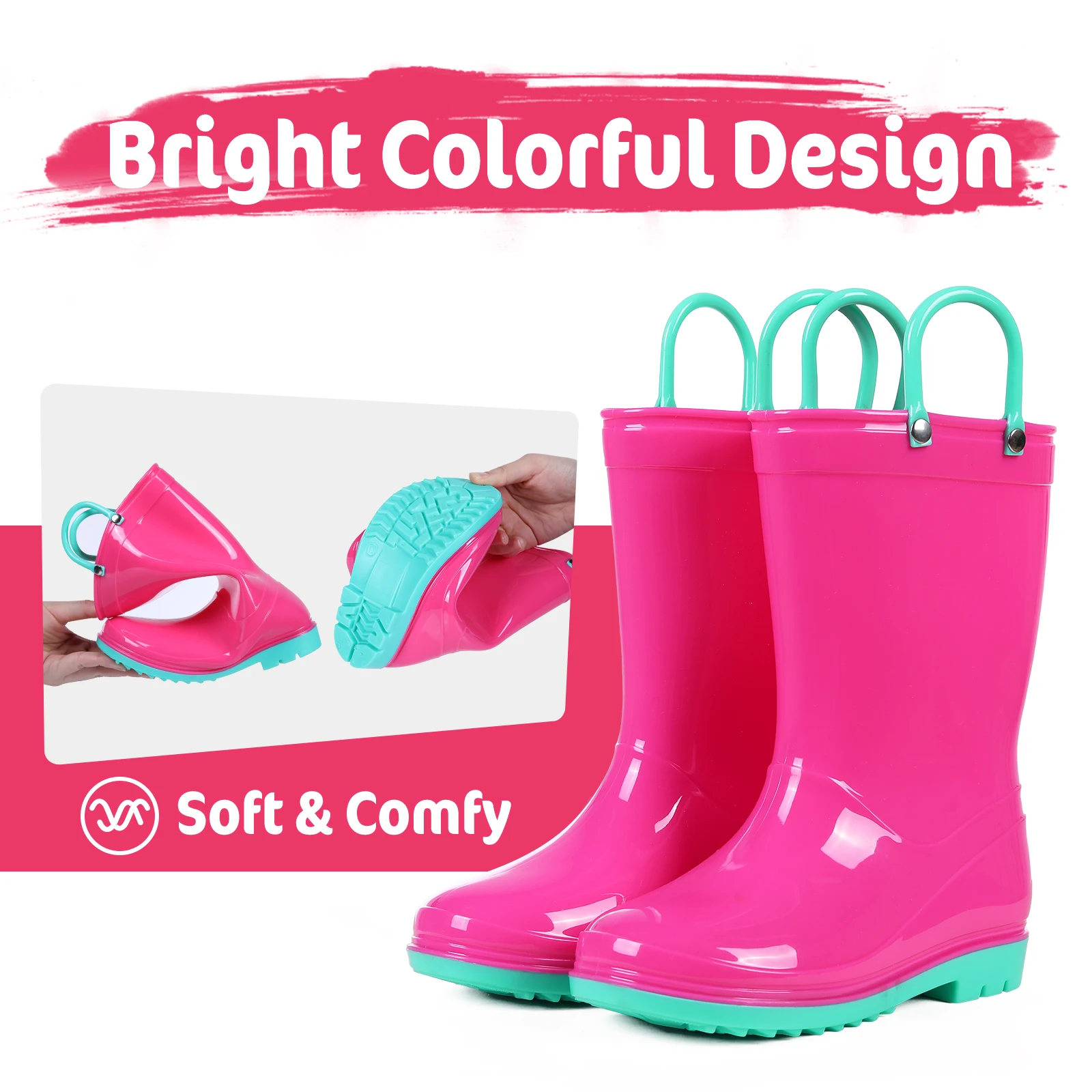 Evshine bottes de pluie pour enfants mode bottes en caoutchouc mignonnes garçons et filles bottes de pluie imperméables belles bottes de pluie pour enfants de bande dessinée