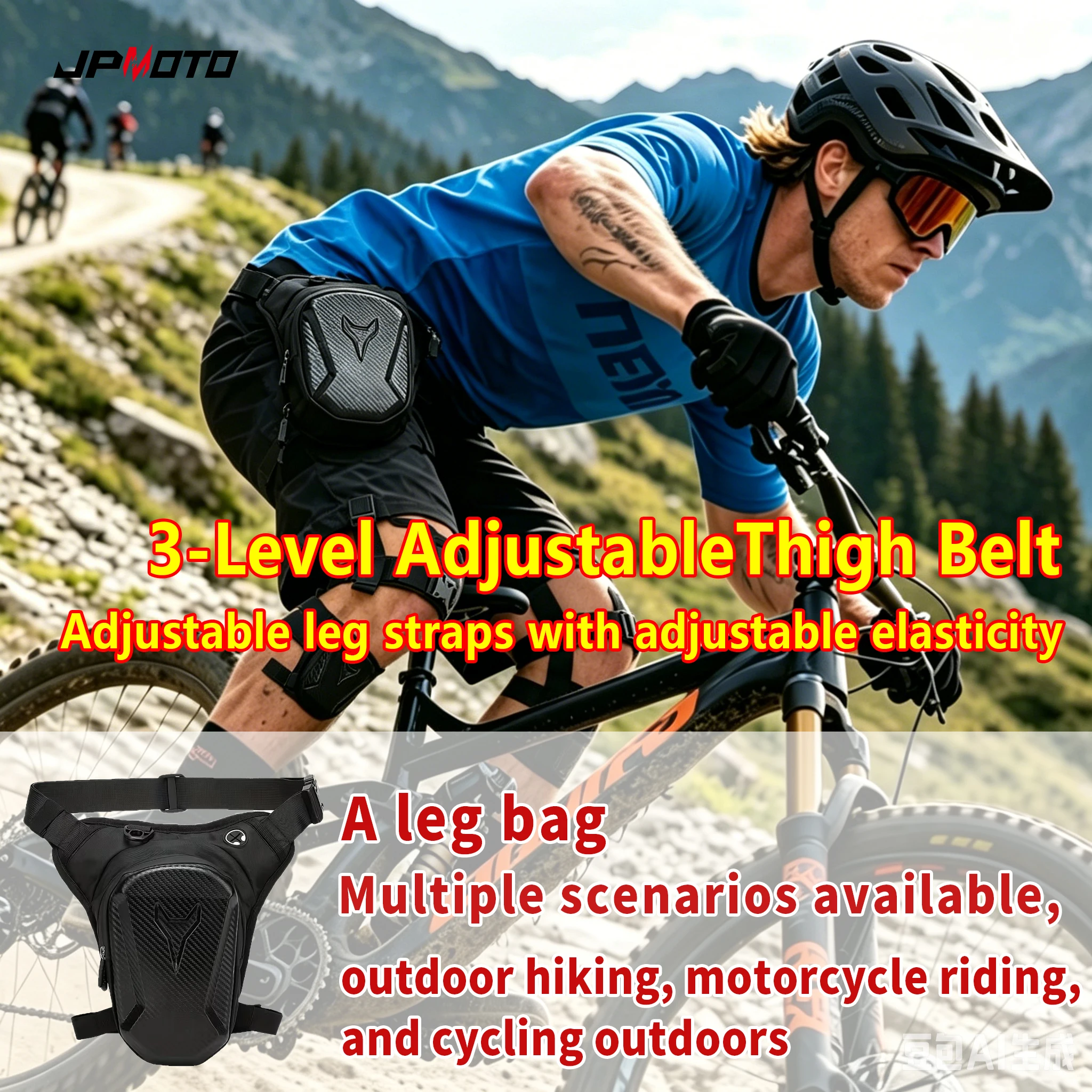 General Motorcycle Diagonal Cross Bag Tactical Leg Bag Outdoor Running Waist Bag Fashionable Casual Waist Bag