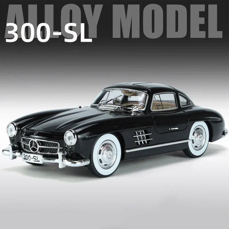 300SL 1936 Classic Car Alloy Car Model 1:24 Sound and Light Pull Back Toy Collectibles Birthday gift
